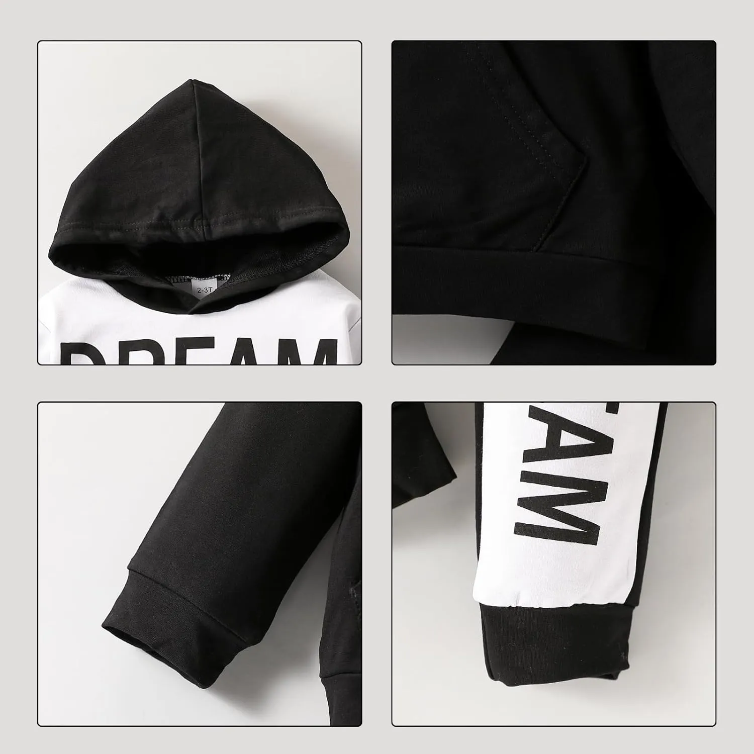 2-6T Toddler Baby Boy Clothes Color Blocking Hoodies   Pants Fall Winter Outfits