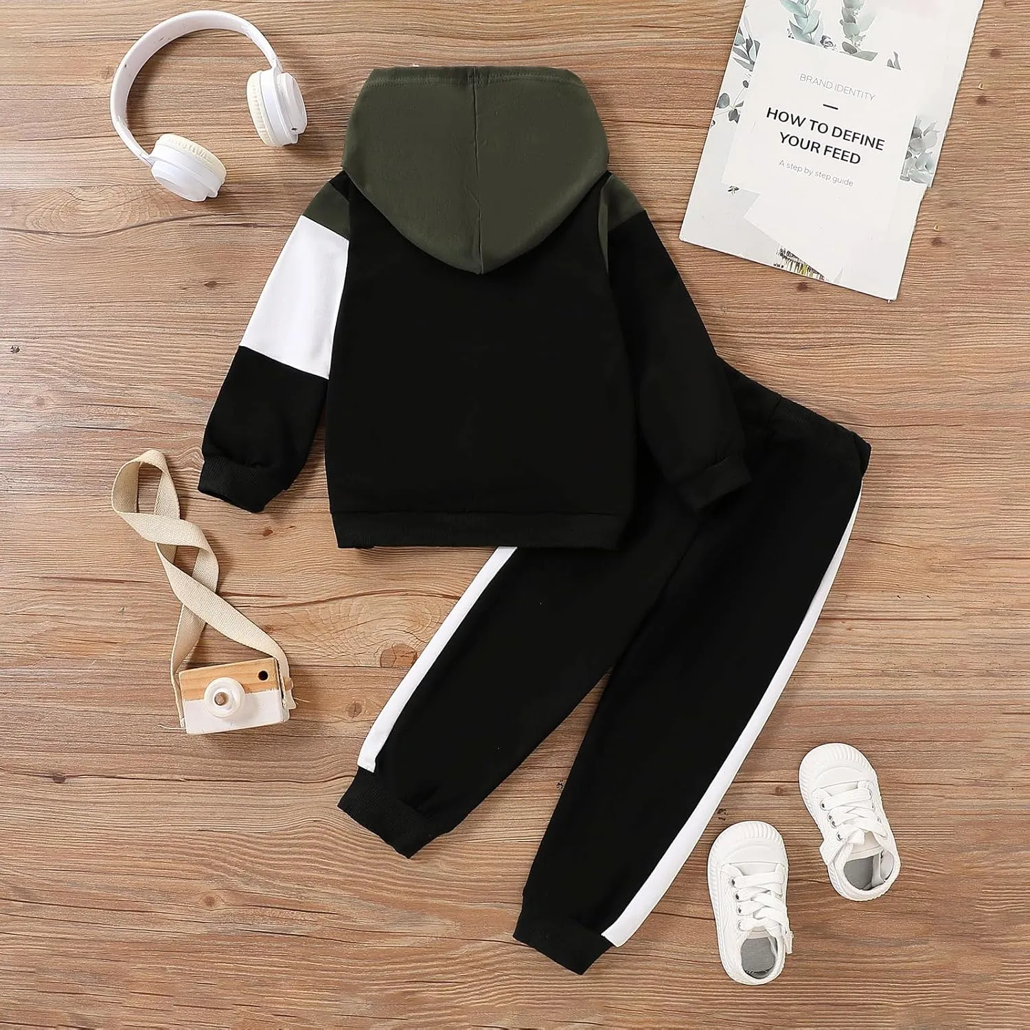 2-6T Toddler Baby Boy Clothes Color Blocking Hoodies   Pants Fall Winter Outfits