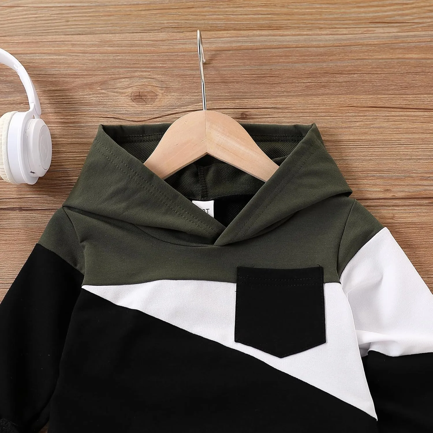 2-6T Toddler Baby Boy Clothes Color Blocking Hoodies   Pants Fall Winter Outfits