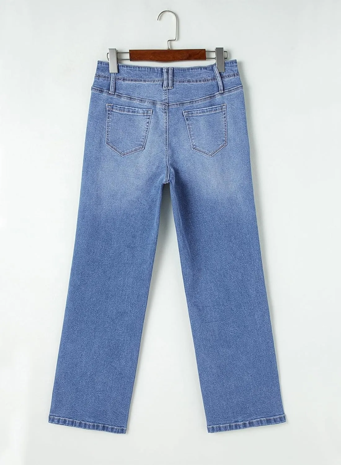 Astylish Womens Wide Leg Jeans High Waisted Stretchy Buttoned Denim Pants Trendy 2025 with Pocket