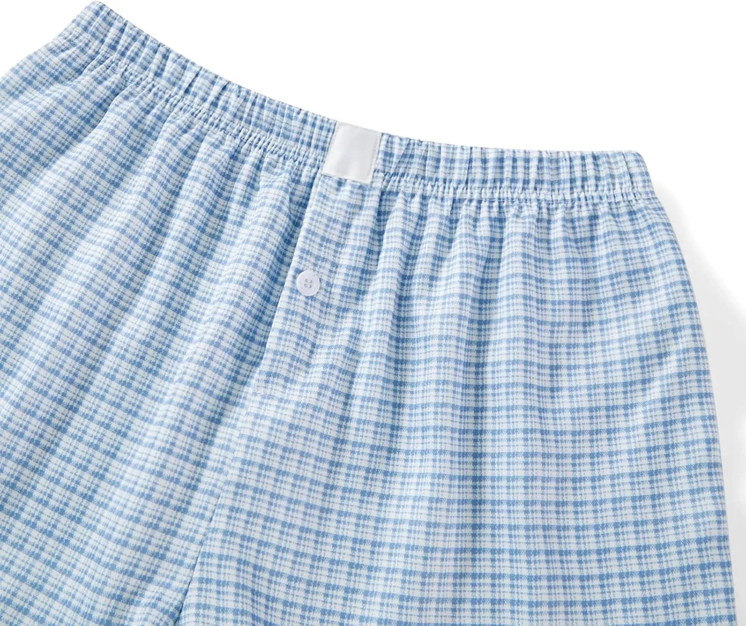 Button Front Boxer Shorts for Women Y2K Elastic Waist Gingham Plaid Pajama Micro Shorts Loose Fit Striped Lounge Bottoms