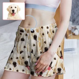 Custom Face Women's Pajama Shorts Personalized Pet Photo Sleepwear Shorts
