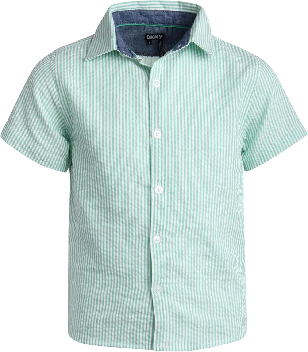 DKNY Boys' Short Set - 3 Piece Short Sleeve Button Down Shirt, Crew Neck T-Shirt, and Twill Shorts for Boys (Sizes: 2T-7)