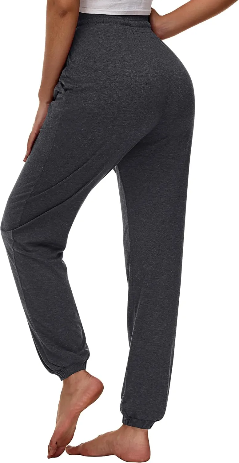 Ficerd 3 Pcs Women's Joggers Pants Casual Soft Sweatpants Lounge Pants High Waisted Athletic Joggers with Pockets