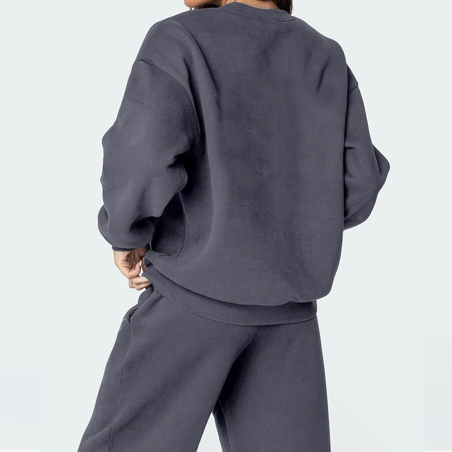 FOMOYUU Women's 2 Piece Outfits Bow Print Hoodie Wide Leg Sweatpants Sweatsuit Sets Oversized Sweatshirt With Pockets