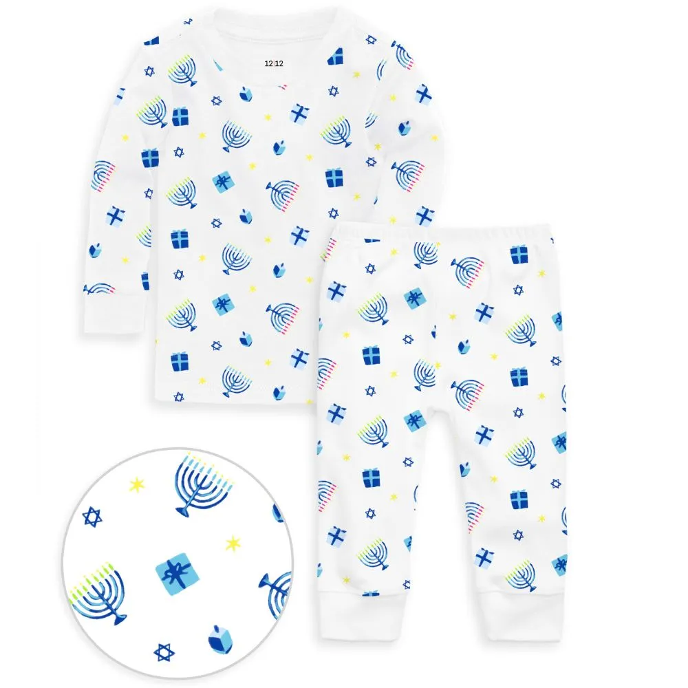 Hanukkah Organic Long Sleeve Pajama Set