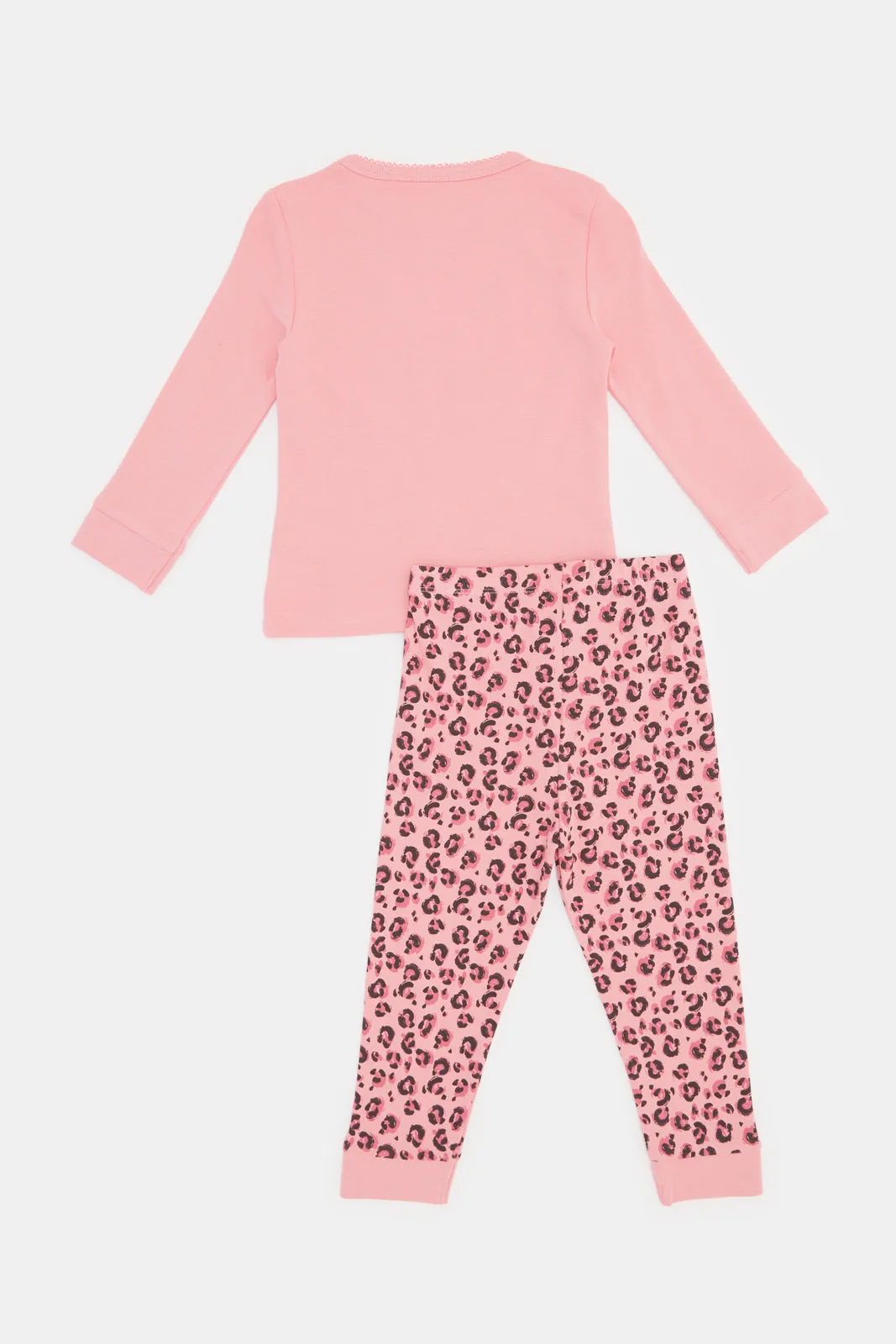 Infant Girls Pink Animal Print Pyjama Set (2 Piece)