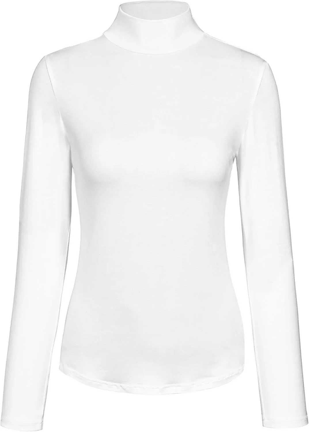 Kindcall Womens Slim Fitted Mock Turtleneck Tops Long Sleeve Lightweight Base Layer Shirts