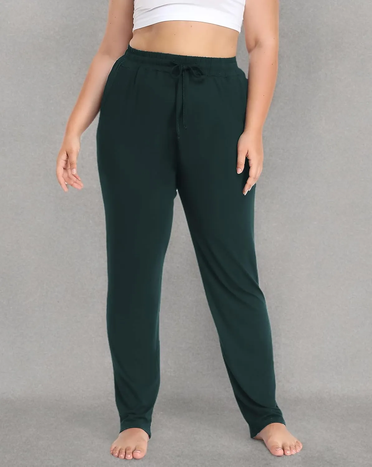 LIGHTBACK Women's Plus Size Joggers Pants Loose Comfy Sweatpants Casual Lounge Yoga Pants Drawstring with Pockets
