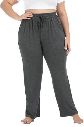 LIGHTBACK Women's Plus Size Joggers Pants Loose Comfy Sweatpants Casual Lounge Yoga Pants Drawstring with Pockets