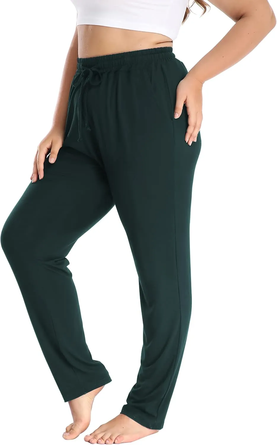 LIGHTBACK Women's Plus Size Joggers Pants Loose Comfy Sweatpants Casual Lounge Yoga Pants Drawstring with Pockets