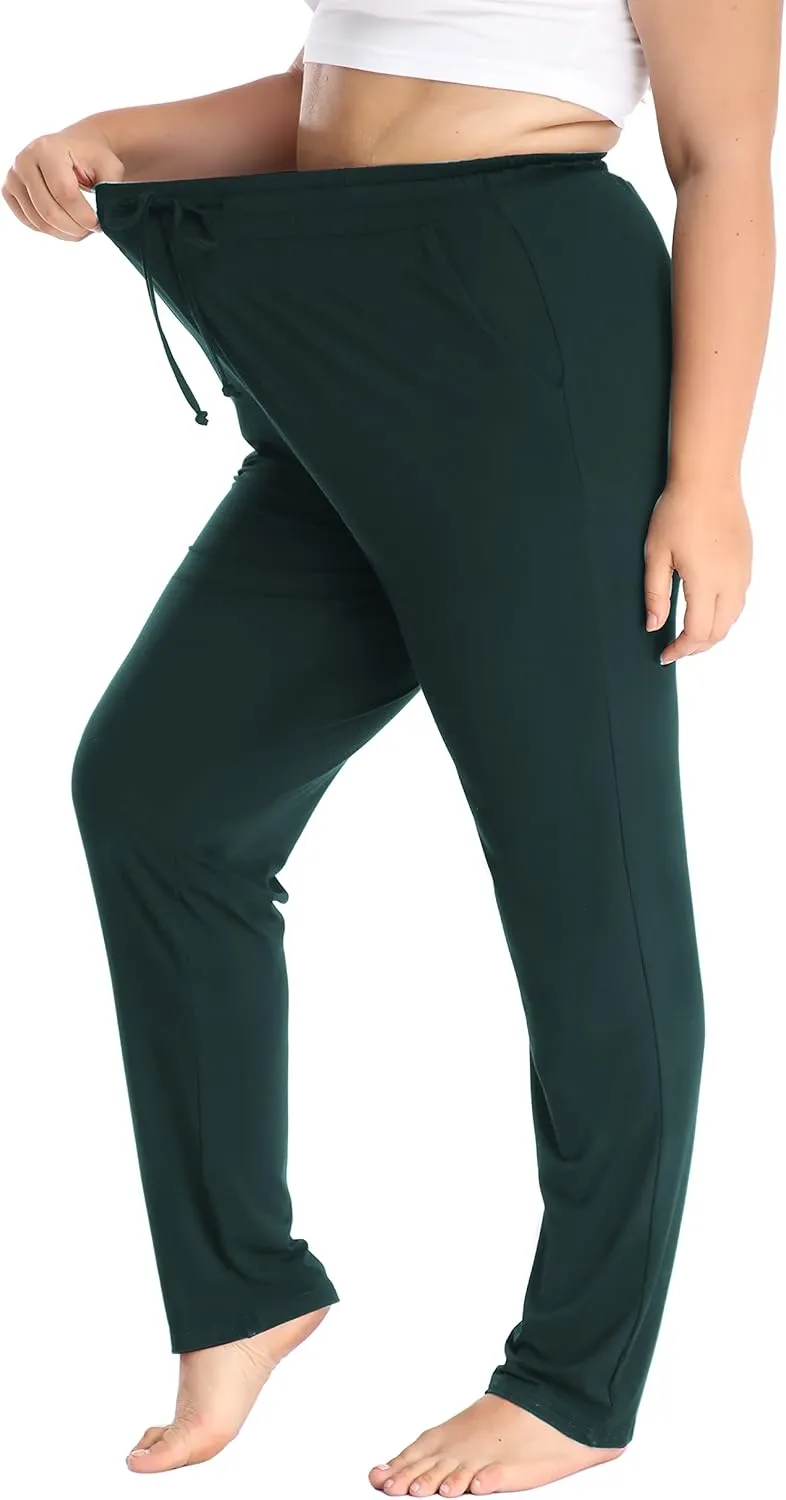 LIGHTBACK Women's Plus Size Joggers Pants Loose Comfy Sweatpants Casual Lounge Yoga Pants Drawstring with Pockets