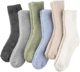 Plush Slipper Socks Women - Colorful Warm Fuzzy Crew Socks Cozy Soft for Winter Indoor Plush Slipper Socks Women - Colorful Warm Fuzzy Crew Socks Cozy Soft for Winter Indoor