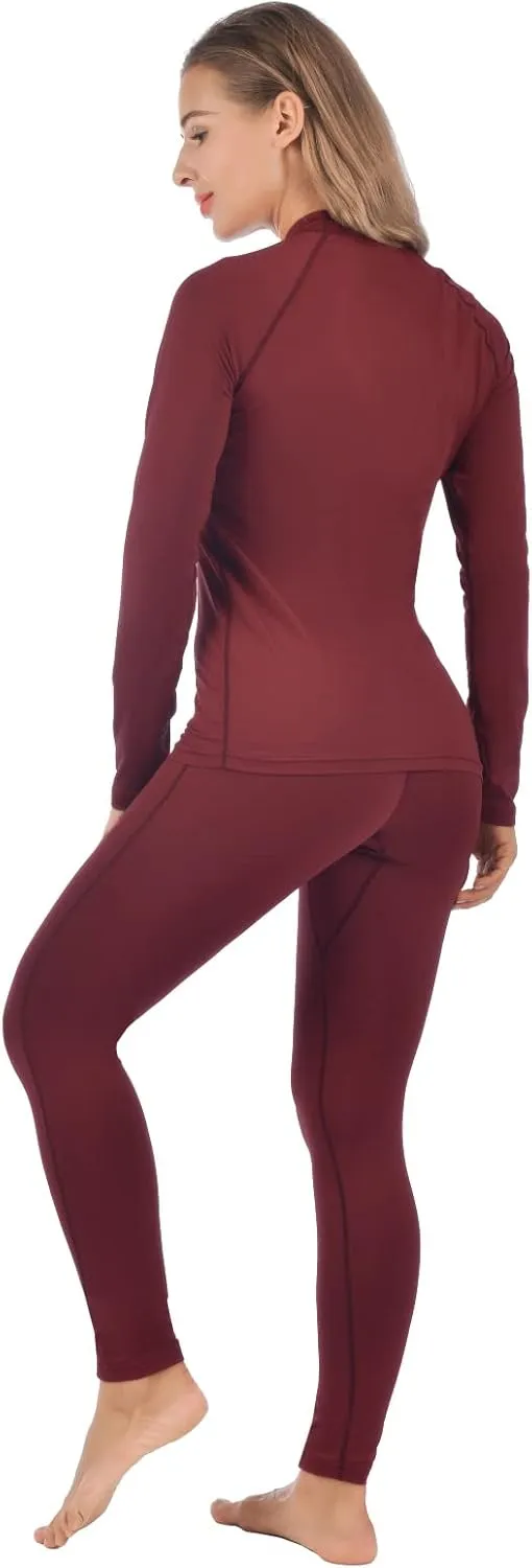 qualidyne Thermal Underwear for Women Long Johns Ultra-Soft Base Layer Pajama Set Winter Cold Weather Top and Bottom