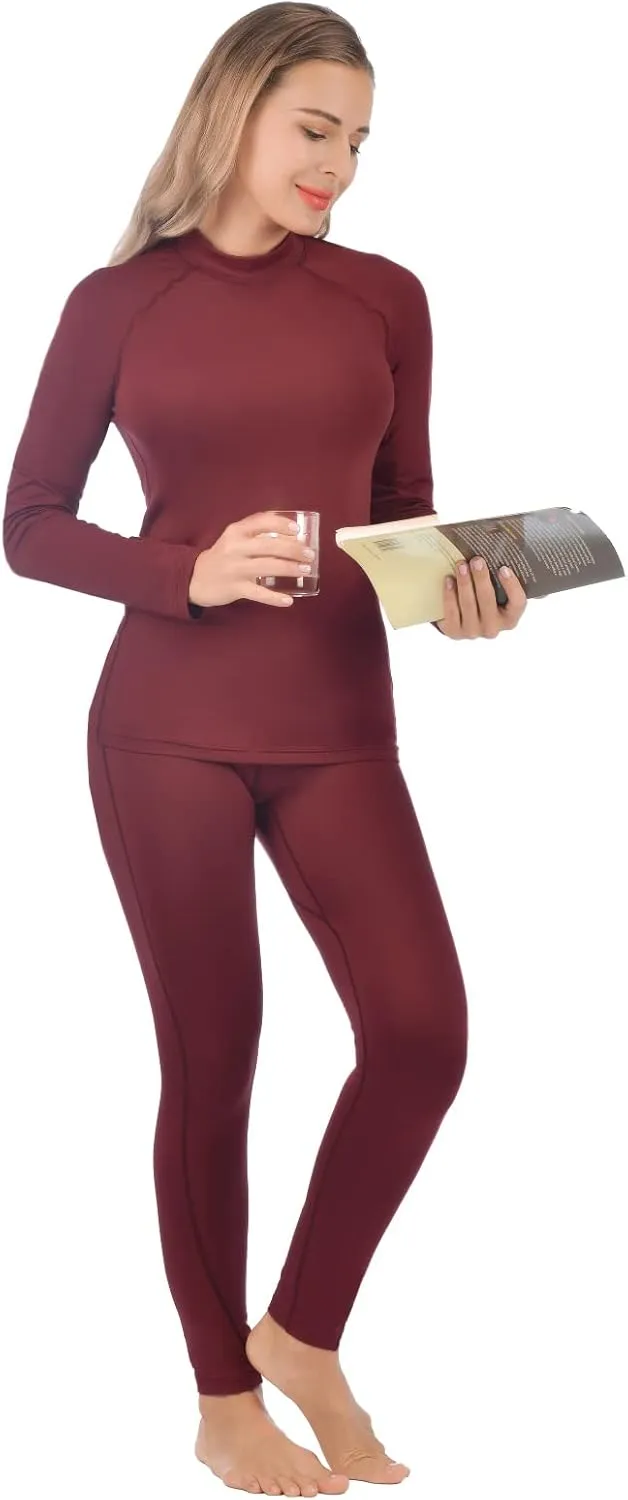 qualidyne Thermal Underwear for Women Long Johns Ultra-Soft Base Layer Pajama Set Winter Cold Weather Top and Bottom