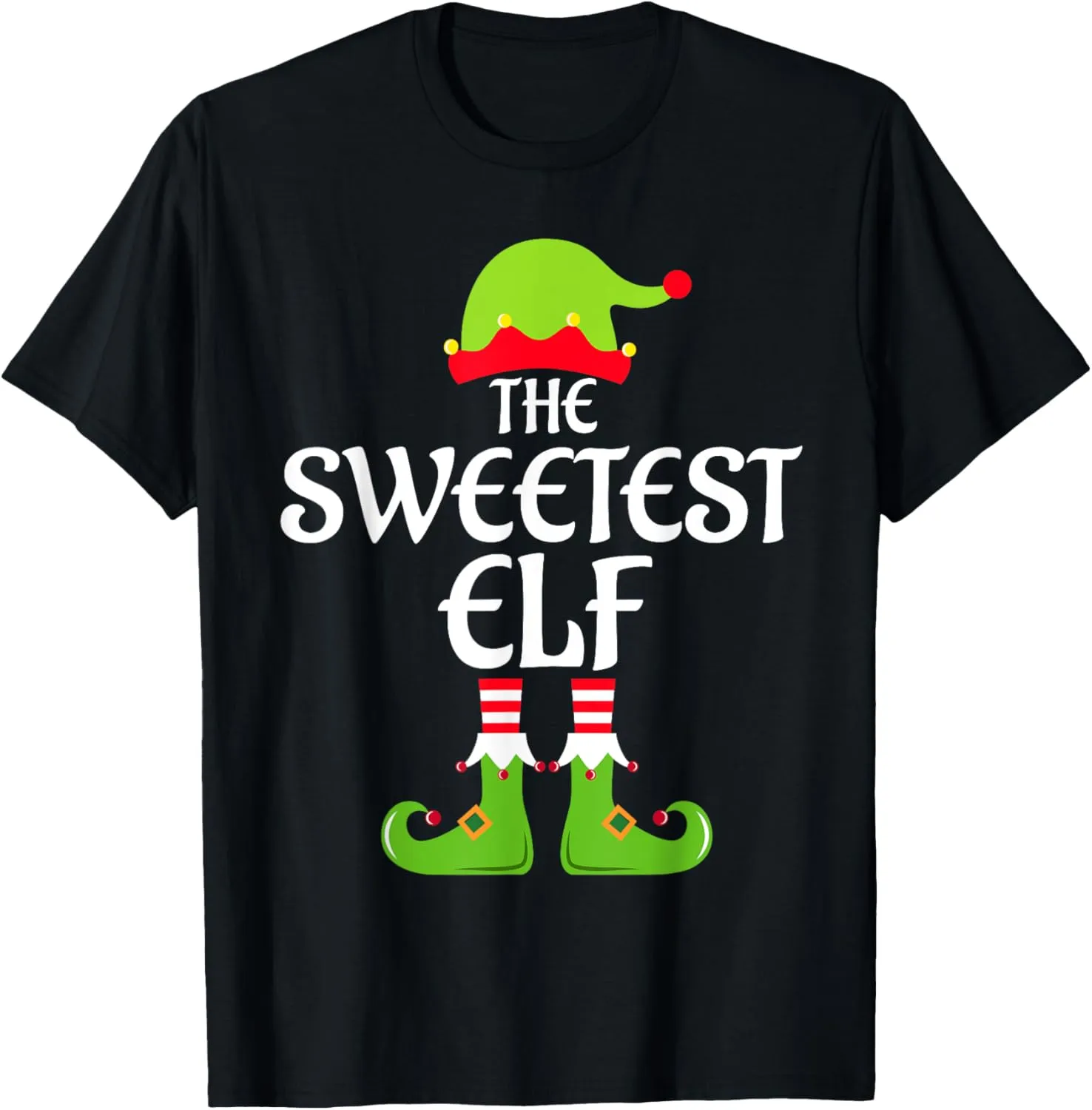 Sweetest Elf Matching Family Group Christmas Party Xmas T-Shirt