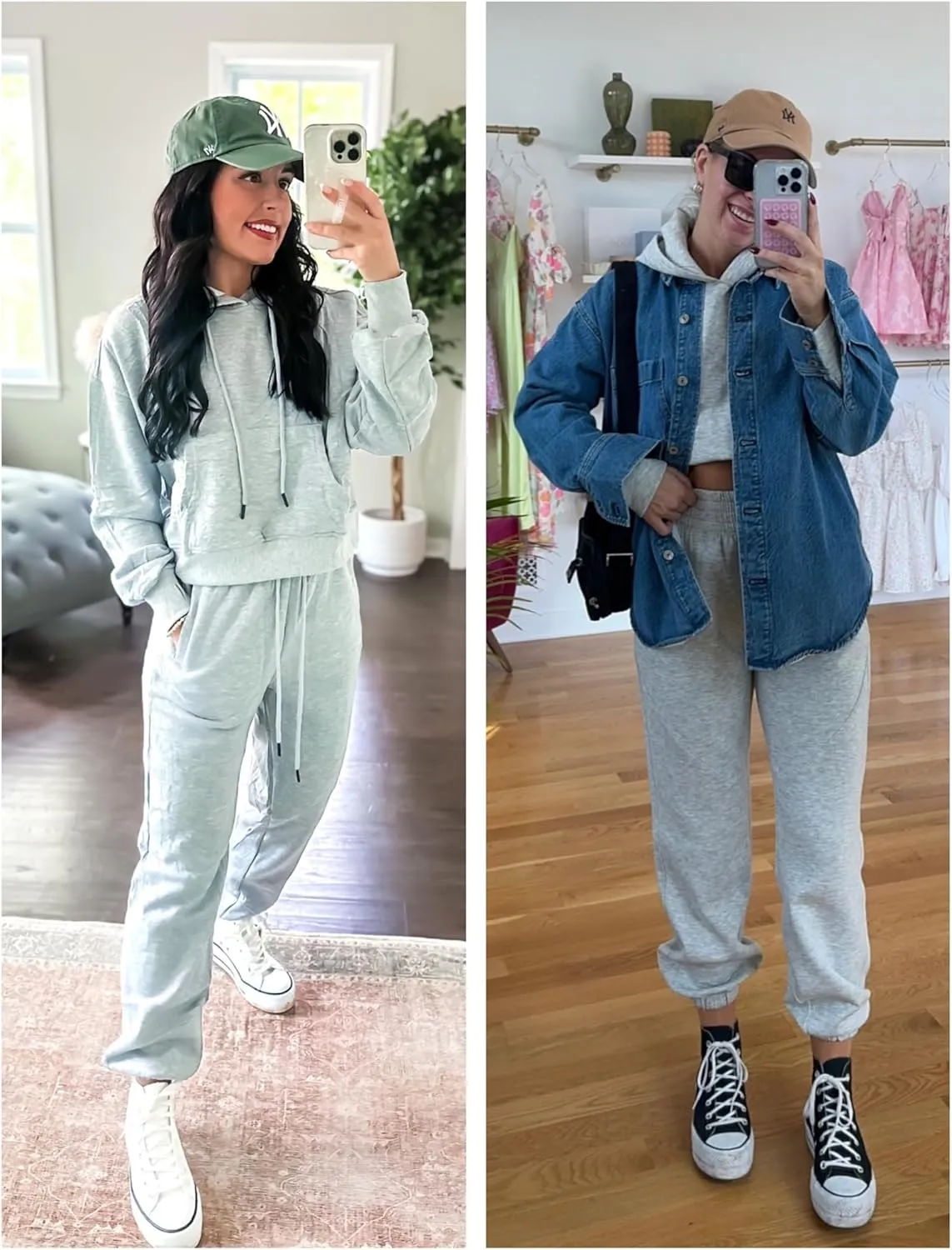 UANEO Women 2 Piece Outfits Sweatsuit Hoodie Sweatshirt Jogger Sets Lounge Tracksuit Set