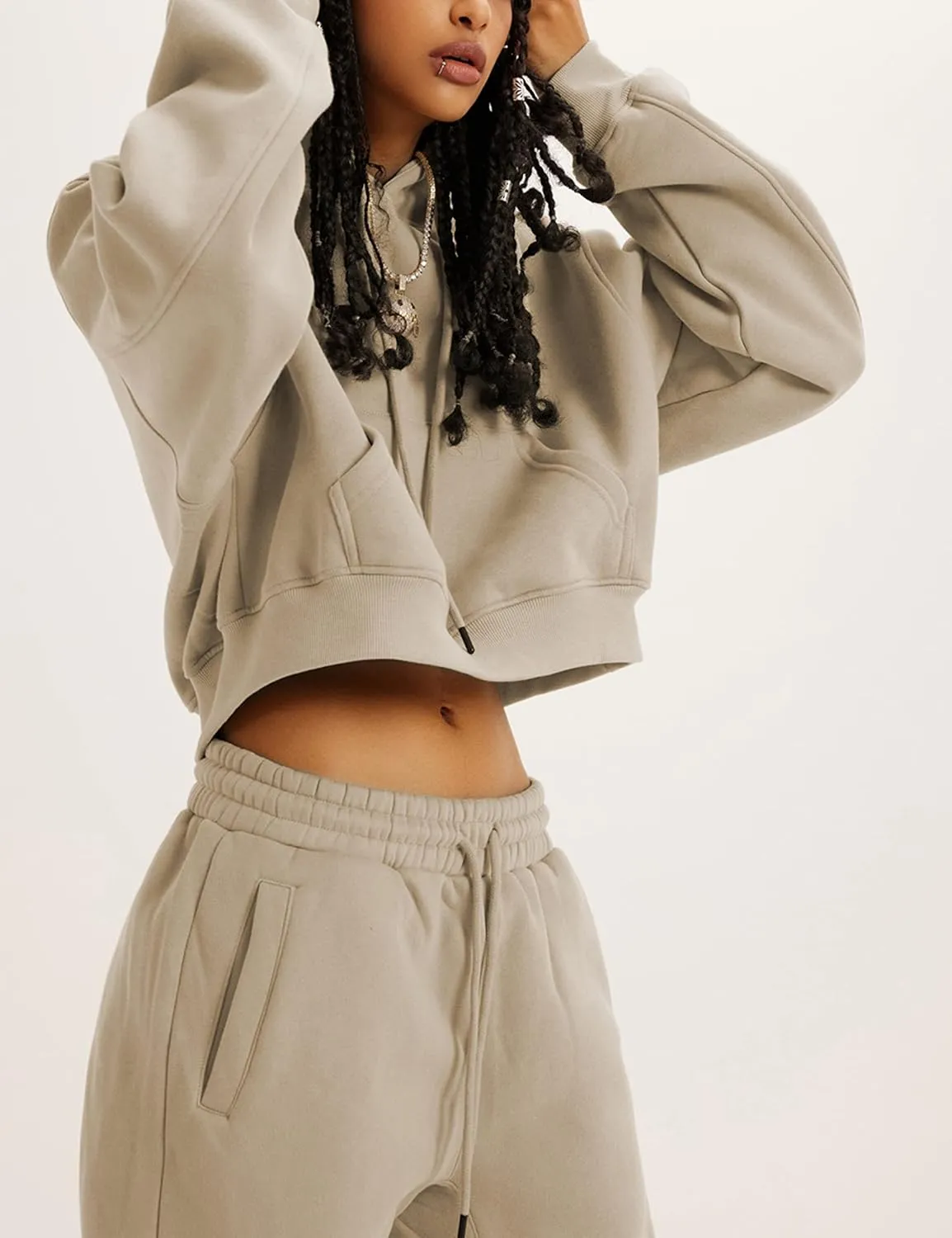 UANEO Women 2 Piece Outfits Sweatsuit Hoodie Sweatshirt Jogger Sets Lounge Tracksuit Set