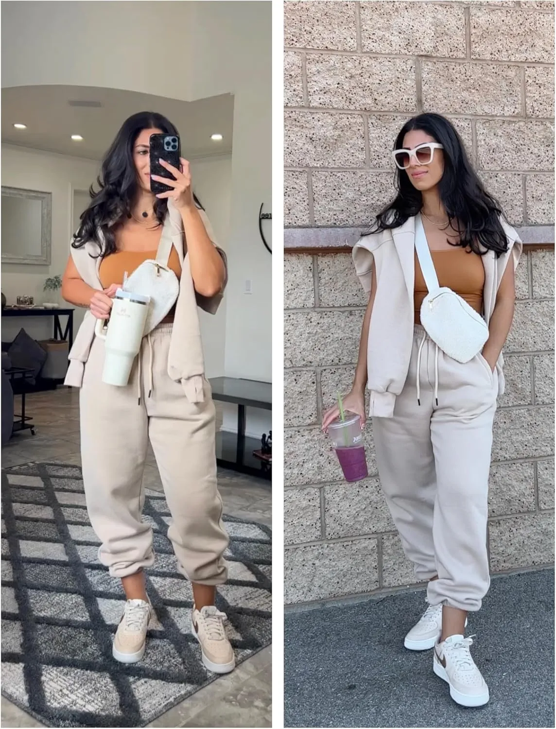 UANEO Women 2 Piece Outfits Sweatsuit Hoodie Sweatshirt Jogger Sets Lounge Tracksuit Set