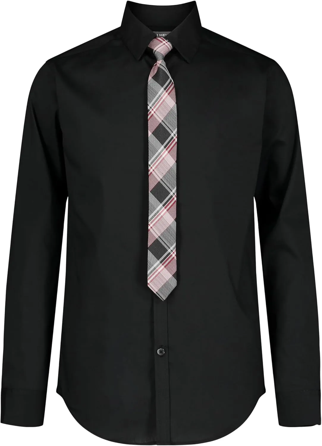 Van Heusen Boys' Long Sleeve Collared Button-Down Dress Shirt and Tie Set