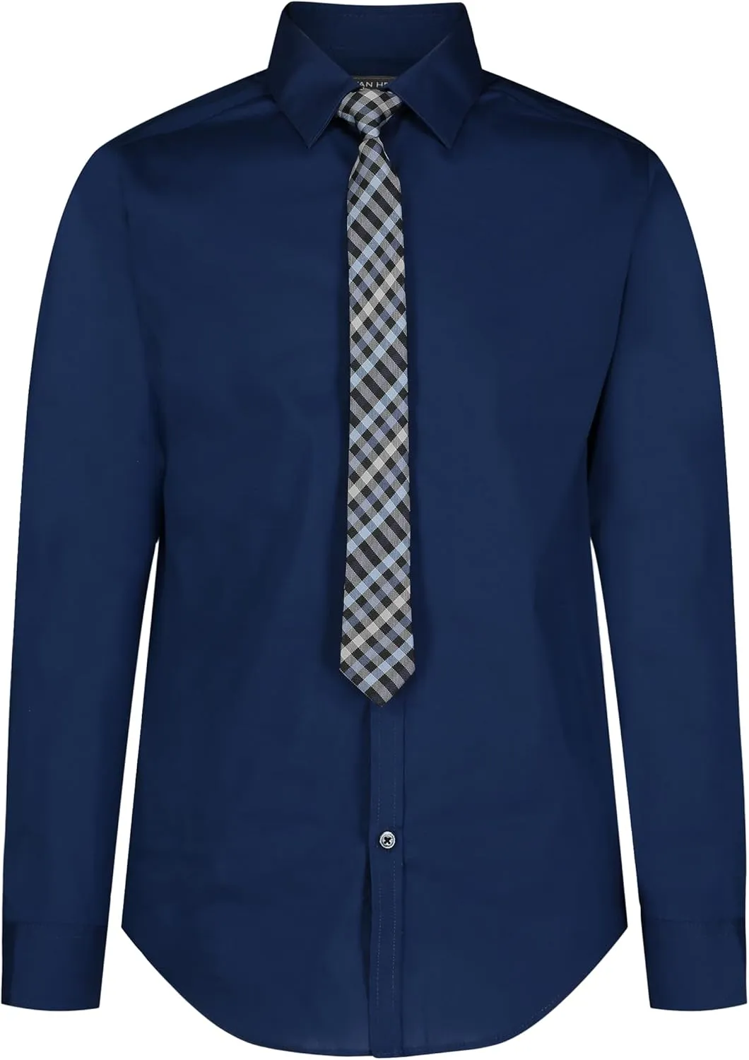 Van Heusen Boys' Long Sleeve Collared Button-Down Dress Shirt and Tie Set