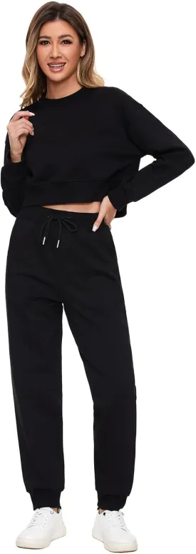 Women 2 Piece Outfits Sweatsuit Set Spring Half Zip Sweatshirts Wide Leg SweatpantvFall Loung Set Tracksuit