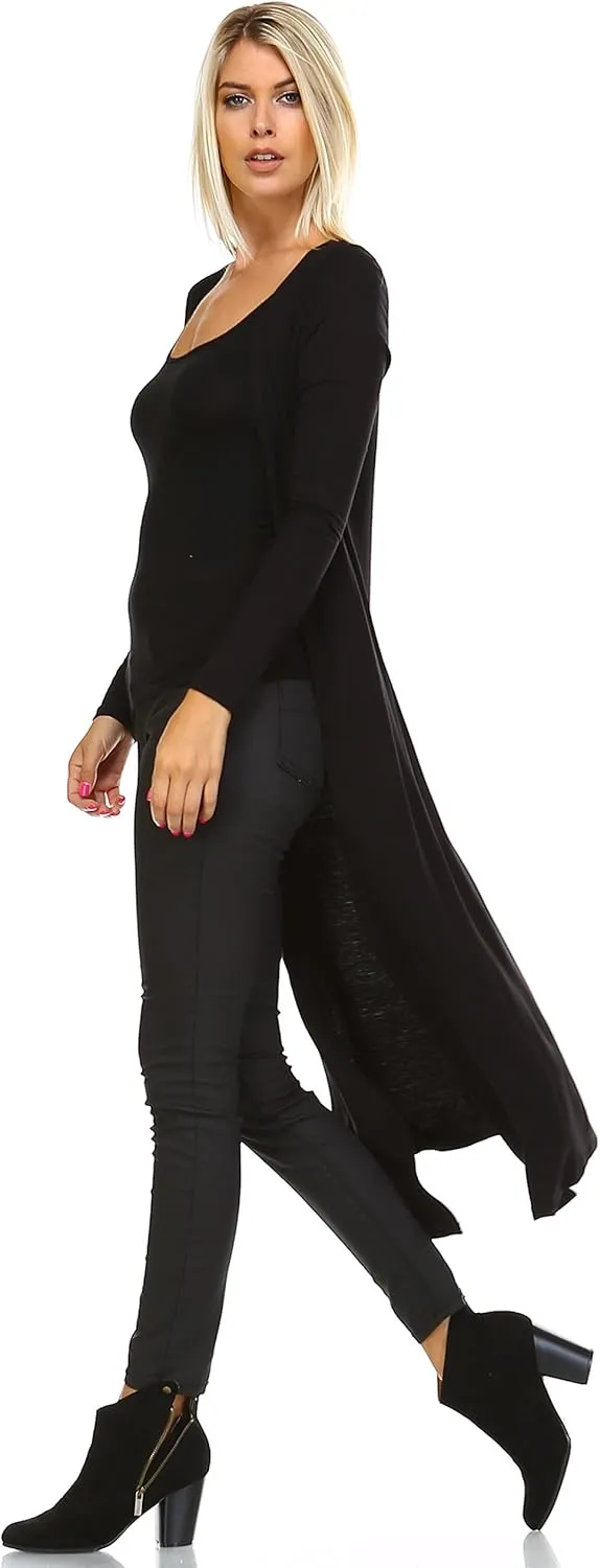 Women Cardigans Casual Essential Long Maxi Extra Duster Open Front Long Sleeve Lightweight with Pockets Cardigan