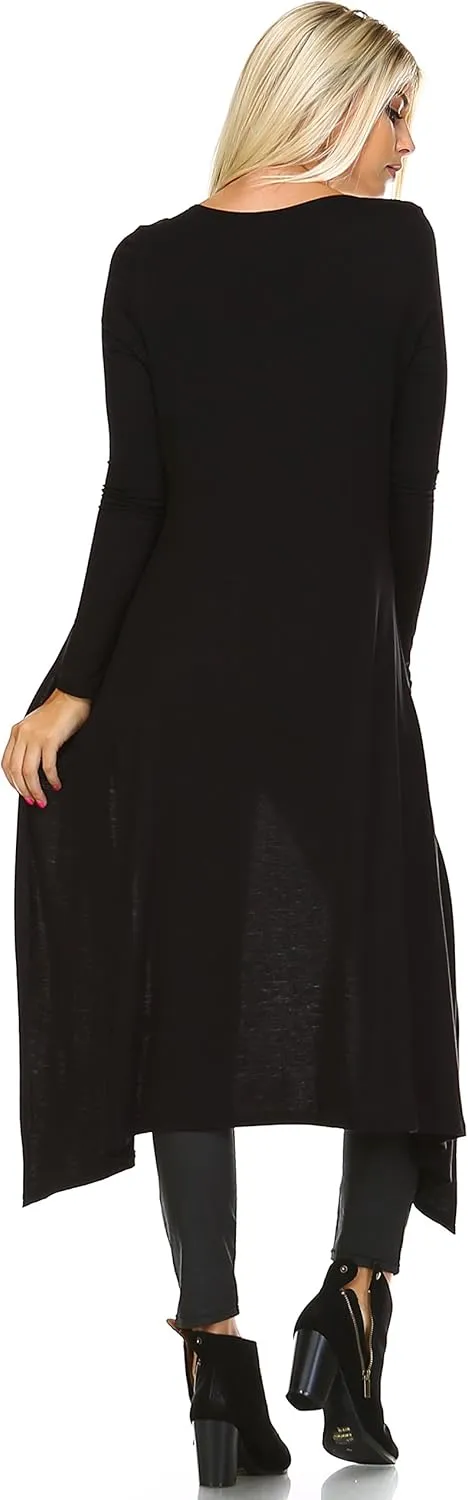 Women Cardigans Casual Essential Long Maxi Extra Duster Open Front Long Sleeve Lightweight with Pockets Cardigan