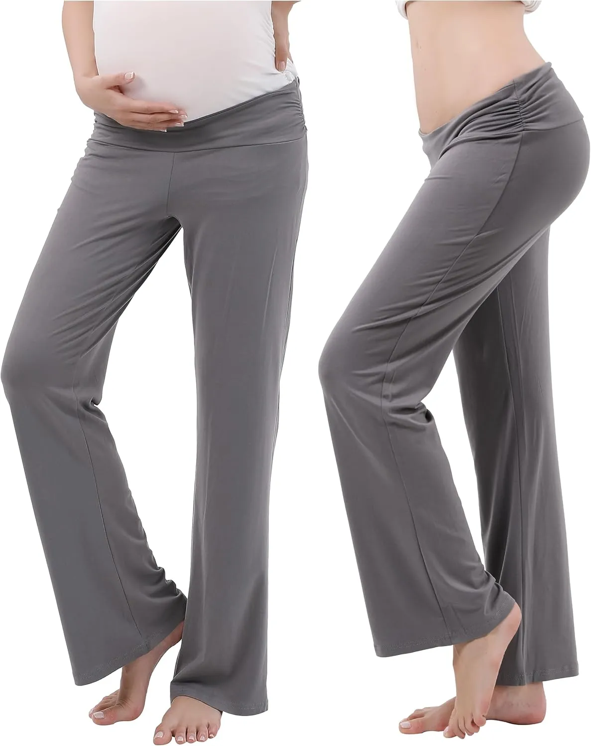 Women Maternity Pajama Pant Stretchy Comfy Wide Soft Palazzo Elastic Pregnancy Lounge Casual PJs