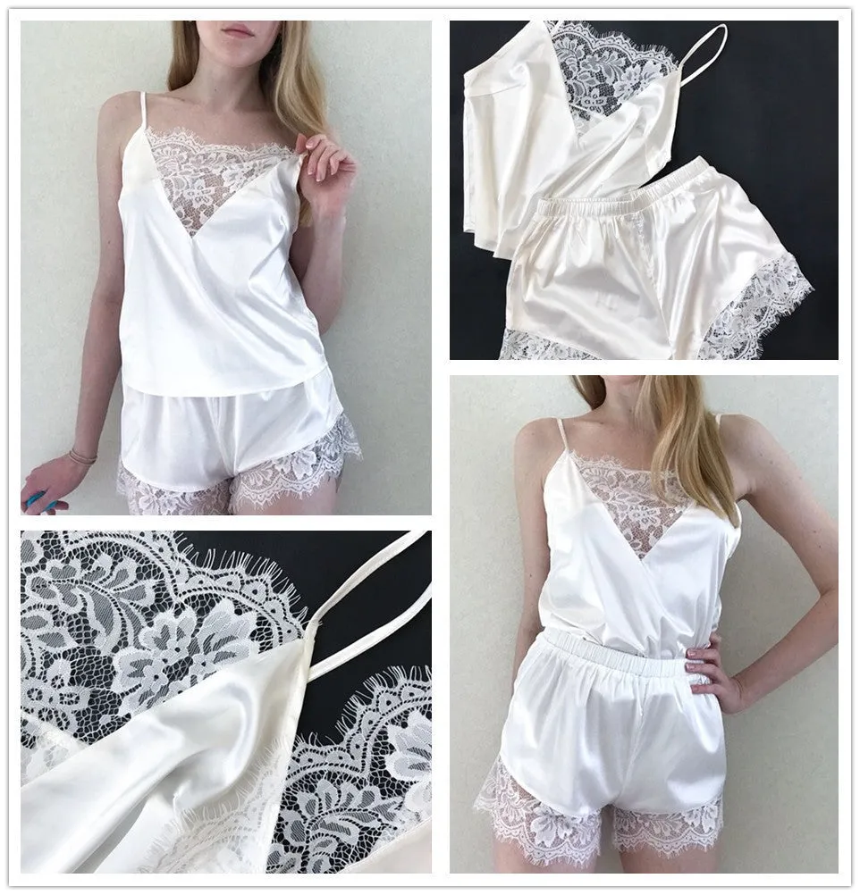 Women's comfortable lace pajama set