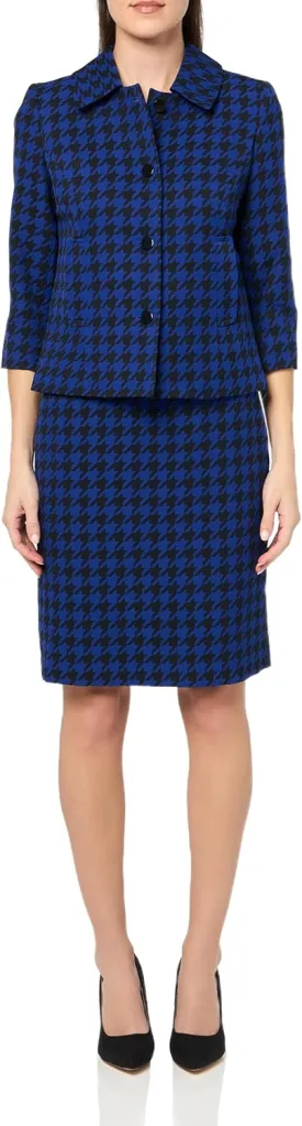 Women's Four Button Boxy Blazer & Skirt, 2pc Set Women's Four Button Boxy Blazer & Skirt, 2pc Set