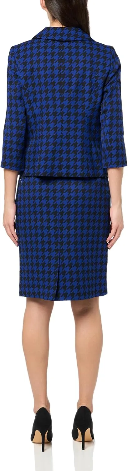 Women's Four Button Boxy Blazer & Skirt, 2pc Set