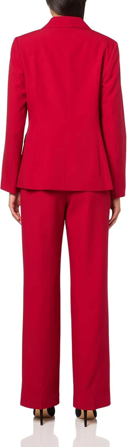 Women's Petite One Button Blazer & Pant, 2pc Set