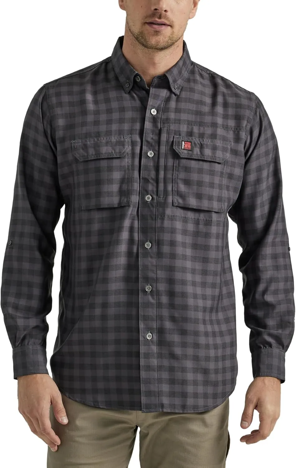 Wrangler Men's Long-Sleeve Technical Button-Down Work Shirt