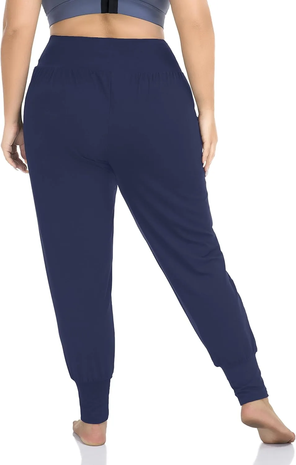 ZERDOCEAN Women's Plus Size Casual Yoga Joggers Comfy Loose Workout Lounge Pants with Pockets