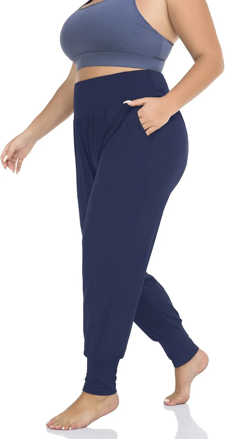 ZERDOCEAN Women's Plus Size Casual Yoga Joggers Comfy Loose Workout Lounge Pants with Pockets